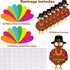 FEPITO 105 PCS DIY Turkey Craft Kit - Colorful Feathers, Dot Glues, Thanksgiving Stickers for School Activities