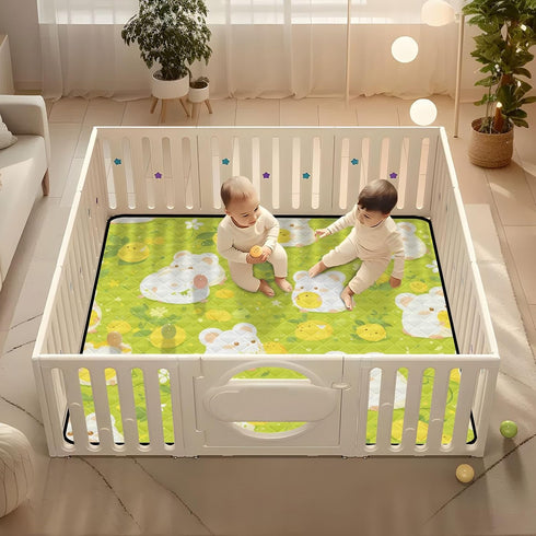 EtherSpher 1-Piecing 50'' 50''alfombras Cartoon Hamster Fluorescent Green Soft Padded Baby Girl Play mat for Indoor