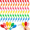 Lenwen 120 Pcs 4 Inch Mini Fiesta Maracas Bulk, Neon Maracas Shakers for Birthday Mexican Party Classroom Musical