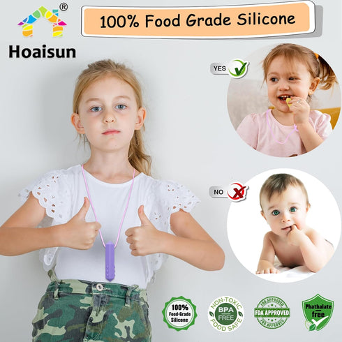 Chew Necklace for Sensory Kids Girls, 8 Pack Sensory Chew Necklaces for Autistic Children with ADHD, SPD, Anxiety, Teething, Sensory Toys for Kids with Autism Reduce Adults Chewing, Biting