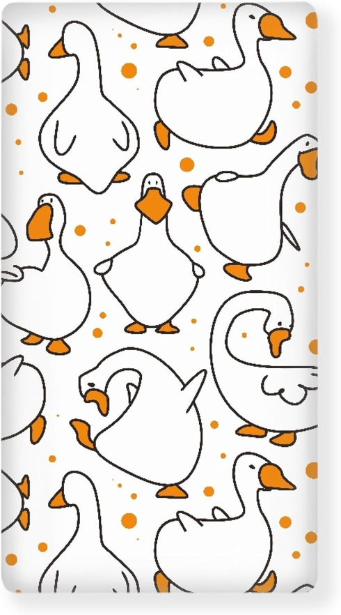 Winpema Cartoon Goose Fitted Crib Sheet White Goose Baby Crib Sheet Fit Standard