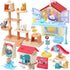 Golray 66Pcs Cat Toys for Kids, 3 In 1 Pet Pretend Play Toys with Cat Figurines, DIY Cat Tree & Playground