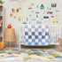 5 Set SmoothNovelty Pcs Cars Theme Baby Crib Bedding Include Checkered Crib Sheets Bed Skirt Comforter Pad Cover Wall
