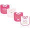Hudson Baby Infant Girl Cotton Terry Drooler Bibs with Fiber Filling, My