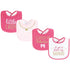 Hudson Baby Infant Girl Cotton Terry Drooler Bibs with Fiber Filling, My