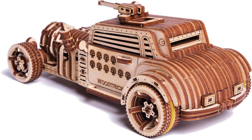 Wood Trick Apocalyptic Car 3D Wooden Puzzles for Adults and Kids to Build, Wooden Model Car Kits