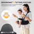 Ergonomic Baby Hip Carrier-Baby Waist Stool with Adjustable Strap and Chest Harness Huge Storage Enhanced Lumbar