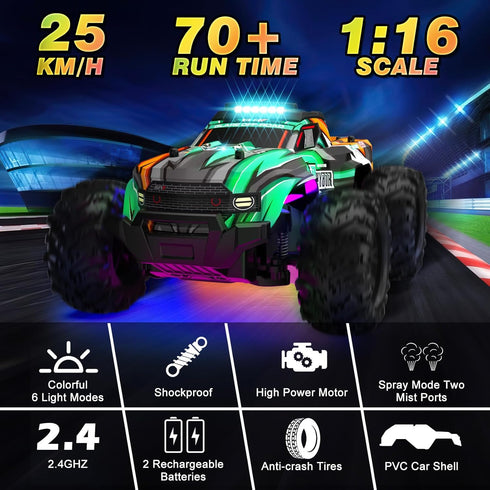 1:16 4-7 8-12 BLUEJAY Remote Control Car, All Terrain High Speed RC Cars Truck for Boy, Rechargeable Monster RC Truck