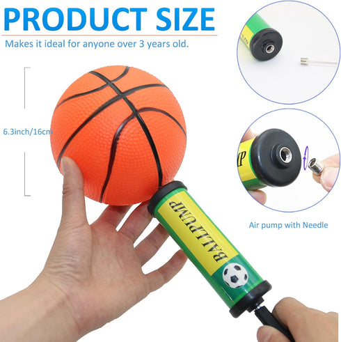 40Pcs Mini Basketball Set, 6" Small Basketballs with Pump for Over The Door Hoop Games, Indoor Outdoor Play