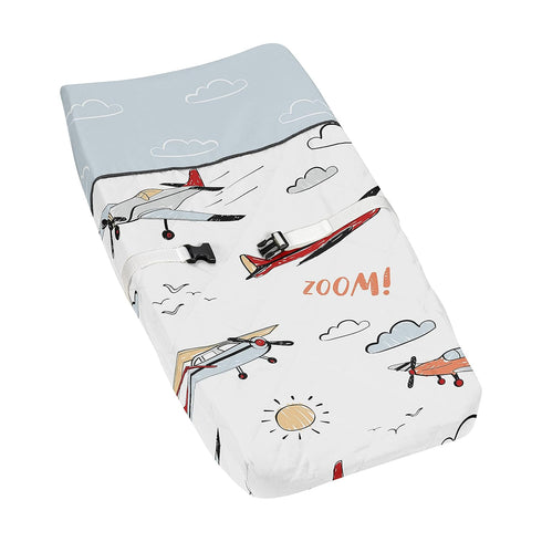 Sweet Jojo Designs Vintage Airplane Boy Baby Nursery Changing Pad Cover -