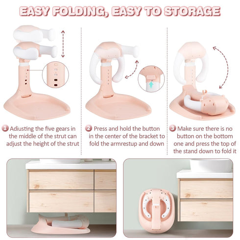 XSMNER 6-36 Foldable Baby Shower Stand, Anti-Slip Baby Shower Standing Support, Adjustable Baby Shower Stand, Soporte