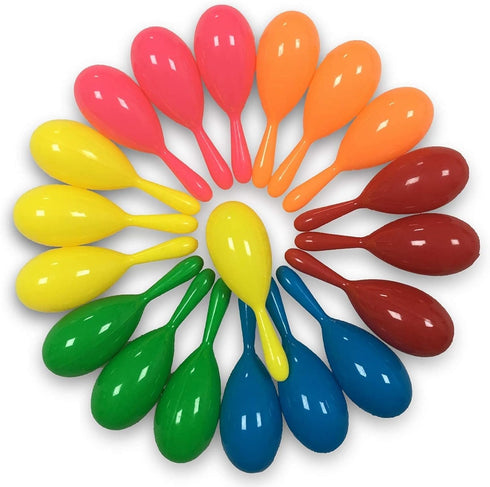 24pcs Mini Maracas for Kids, Mexican Fiesta Party Favors, Plastic Shakers for Birthday Supplies