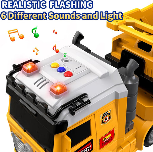DWIRCTOYS 3 4 5 6 7 8 25" Toddler Boy Toys for Ages Years Old, Large Construction Carrier Truck Toy Excavator and Dump