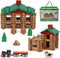 Wondertoys 208 Pcs Classic Wooden Log Set, Real Wood Building Logs for Ages 3+, Retro Gift Set for Boys