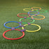 11-Inch 15 Set HEY! PLAY! Hopscotch Rings Game - Ten Plastic Rings and Connectors for Indoor and Outdoor Use - Play