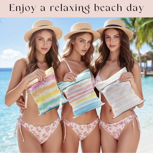 zcyxuuw 3 Pcs Wet Bag, Wet Dry Bag, Waterproof Bag, Small Laundry Bag, Wet Bag for Pool, Beach, Swimsuit, Makeup Bag