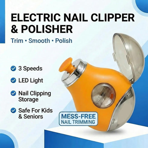 Calvoria Trimmer 3 Electric Nail Clippers, Safe Automatic Nail with LED Light & Speeds, Quiet USB Rechargeable Electric
