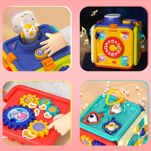 1+ 6-in-1 1 2 3 4 1st Covsen Montessori Toy for Year Old Girl Gift Busy Board for Toddlers Year Old Educational Sensory