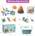 Baby Toys for 6 to 12 Months - Montessori Sensory Bins Toys for Toddlers, Pull String Teether, Stacking Blocks