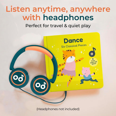 1-3 Cali's Books Dance to Classical Music Book Toddlers Years Old - Nursery Rhymes Musical Book, Headphone Jack