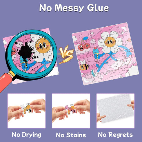 KIAFUM 8pcs 1000 Adhesive Puzzle Saver Sheets, Puzzles Glue Sheets, Peel and Stick Puzzle Sticker Sheets Preserve