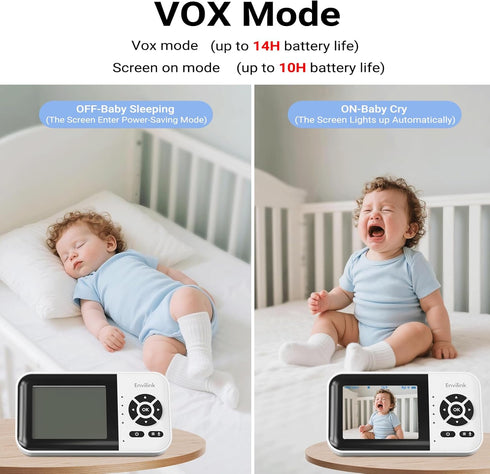 Envilink 2.8" 1200ft Baby Monitor with Camera and Audio, Video Baby Monitor WiFi Night Vision, LCD Screen Baby Camera