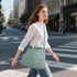 Kouxunt Backpack, Small Diaper Bag Quilted Mini Baby Crossbody Diaper Bag Tote for Mom (Matcha Green)