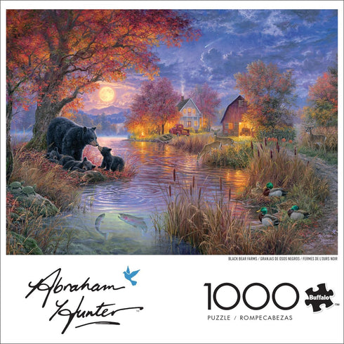 1000 Buffalo Games - Black Bear Farms - Abraham Hunter - Piece Autumn Jigsaw Puzzle - Colorful Fall Puzzles for Adults