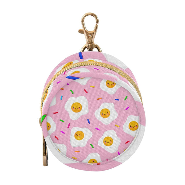Fried Eggs Round Pacifier Storage Case with Zipper, Portable Pacifier Case for