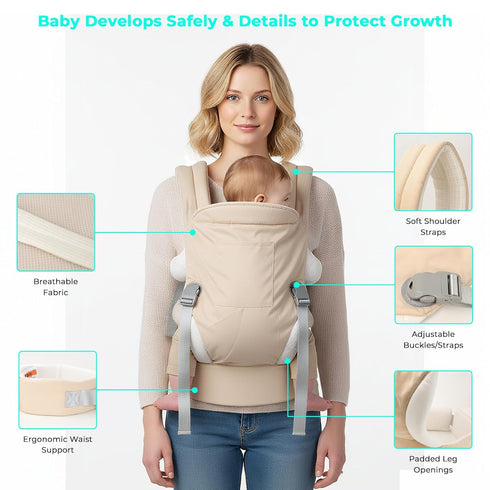 3 Backpack (7-35lbs) CycleMore Baby Carrier Newborn to Toddler - Soft Structured Carrier with Hip Healthy Design, Carry