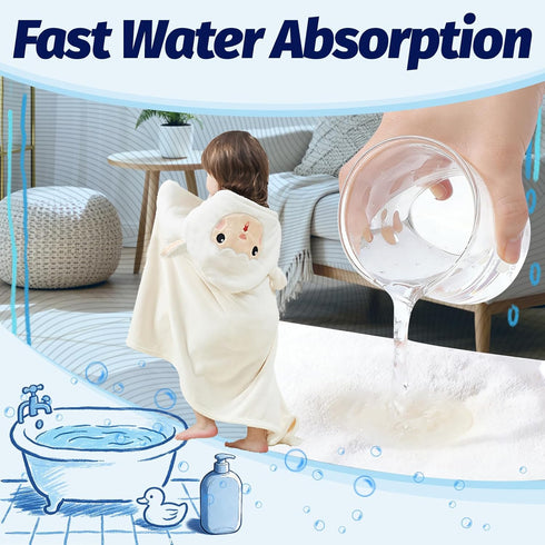 RNYBFPT Hood31.5 31.5 Inch, Hooded Baby Towel- Large Baby Towel with x Natural toddler towels,Ultra Soft and Absorbent