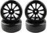 4PCS 12mm Hub Wheels,1:10 63mm Hard Plastic RC Drift Cars On Road Touring Racing Bald Tires for Traxxas HSP Tamiya HPI Kyosho On-Road Drifting Car Trucks(Black)