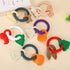 Silicone Teething Ring Toy, Baby Teether with Rattles, BPA Free Sensory Chew Toys for Babies 3-12 Months