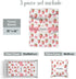 Workvalor Set 3 Set Personalized Strawberry Baby Crib Bedding Custom Name Piece Nursery for Baby Girls, Soft Blanket