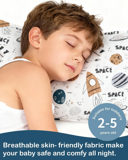 2 Pack 13"x 18" 14"x19" ALVABABY Toddler Pillowcases Organic Cotton Kids Pillow Cover Fit or Envelope for Girl Boy