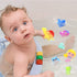 Animal Bath Toy Set with 8 Pcs Floating Auto Flashing Early Learning Toys for Kids & Pets, Dinosaur Shark Flamingo