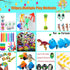 100 Pcs Prefilled Easter Eggs Filled with Novelty Toys,Bright Colorful for Easter Basket Stuffers,Easter Party Favors