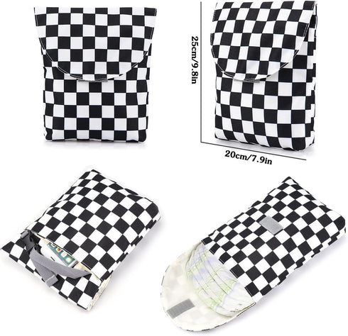 MCWTH Backpack Set Checkered Diaper Bag for Baby Girls Mom, Large Capacity Multi-Function Nappy Bags Organizer
