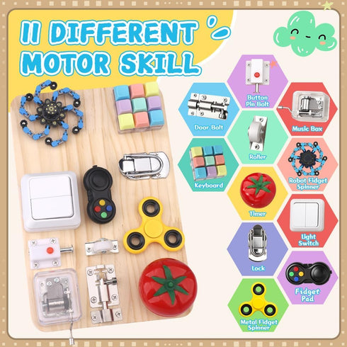 LNCOJOLM 3 4 5, Busy Board for Toddler Kid Early Development, Fidget Sensory Learning Motor Skills Montessori Toy