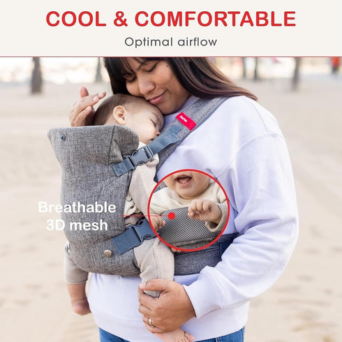 4-in-1 832 lbs 3D YOU+ME Lightweight Baby Carrier Newborn to Toddler Certified Hip Healthy, Hands Free Baby Chest