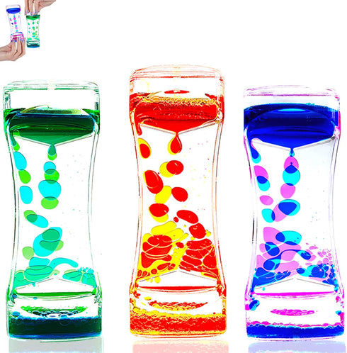 3 Pack Liquid Motion Bubbler Timer - Sensory Calming Fidget Toy for Kids, Teenagers, and Adults