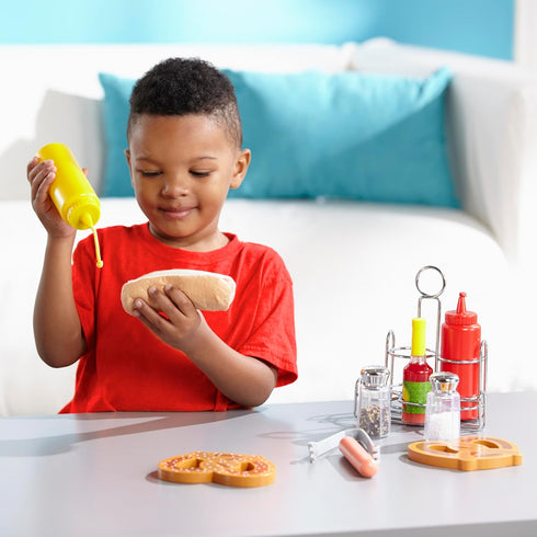 6-Piece Set 3+ Melissa & Doug Condiments, Play Food with Kids Play Kitchen Accessories, Preschool Learning Toys