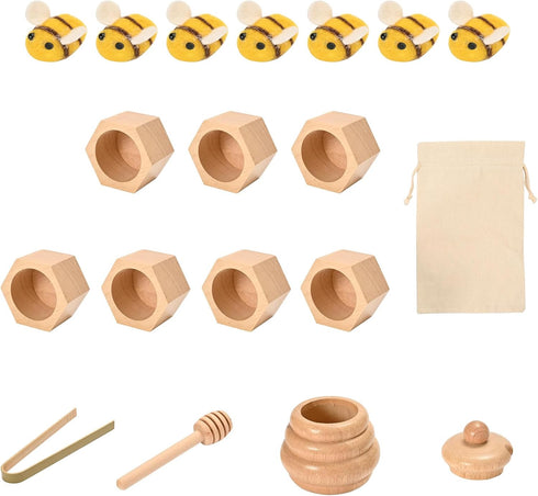 Sorting Stacking Wooden Toys for Toddlers, Montessori Sensory Bin Tool Toys, Fine Motor Skill Tactile Educational Gift