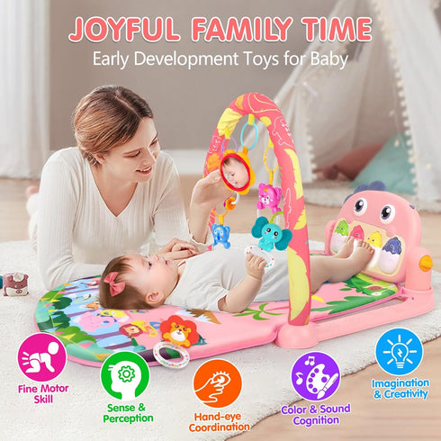 UMIKU Tummy 0-6 6-12 Baby Play Mat Baby Time Mat Activity Center for Newborn Infant Piano Play Gym Mat Music & Light