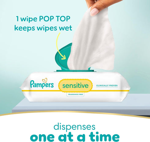 1008 (12 Packs) [Packaging Pampers Baby Wipes, Sensitive, Water Based Wipe, Clinically Proven, Hypoallergenic