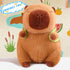 9.8in Capybara Plush, Cute Stuffed Animals with Turtle Backpack, Kawaii Plushie Toys for Kids
