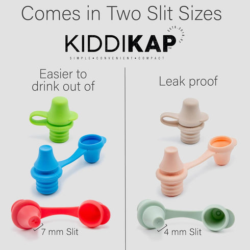 Water Bottle Spout Adapter for Kids, Babies, & Adults - 3-Pack Set, Leak-Proof, No-Spill Design, BPA-Free, Reusable, & Easy-to-Use, (Sage, Sand & Peach) - 4mm Slit
