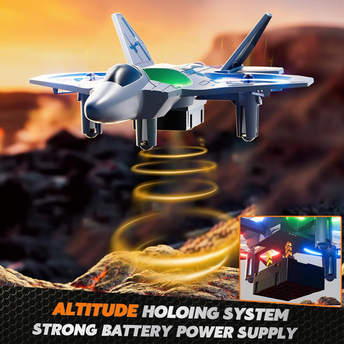 WATUDOU 2.4GHz 360 8-12 Mini Stunt Remote Control Plane Drone Toys with LED Lights RC Airplane Toys, Headless Mode