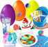 UNGLINGA 4 Jumbo Easter Basket Stuffer Surprise Eggs, 6 Science Experiments for Kids, Educational STEM Kit