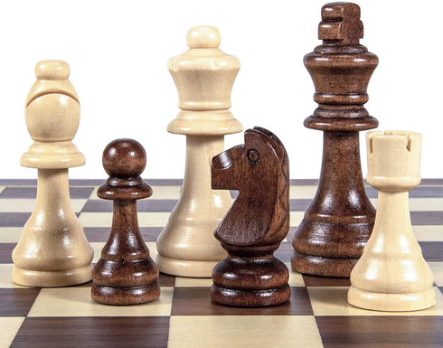 AMEROUS Wooden Chess Pieces Only, Tournament Staunton Wood Chessmen with 3.5 inches King